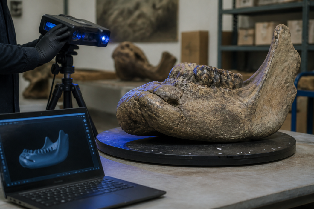 Русенският музей 3D сканира челюст на мамут от Дунав