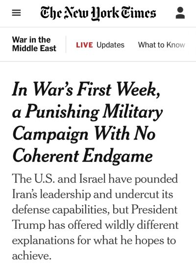 През първата седмица на войната, наказваща военна кампания без последователен завършек