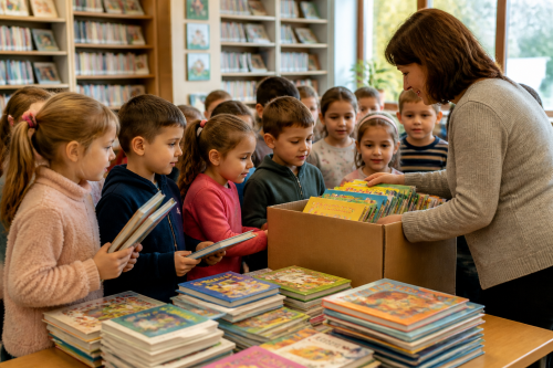 20 деца от ДГ „Приказка“ дариха куп книжки на „Библиотечко“