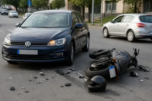 Шофьор на Volkswagen отне предимство на моторист в Русе