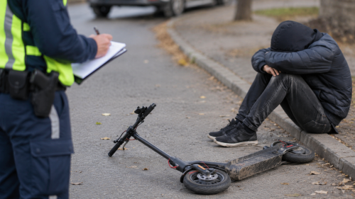 Пътна полиция Русе: Мъж падна с тротинетка с 1,70 промила