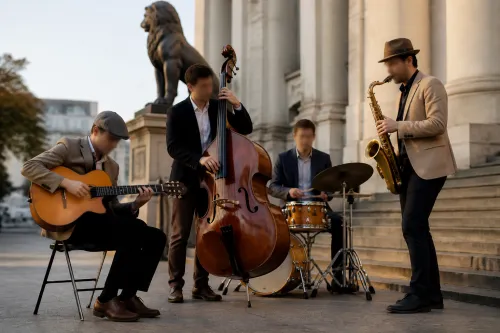 Russe Jazz Syndicate свирят пред Съдебната палата в Русе