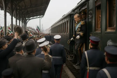 Русе посреща княз Александър I на гарата в деня на Съединението