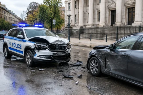 Полицейска гонка в Русе завърши с катастрофа пред съда