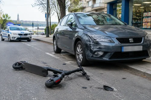 Мъж с тротинетка се удари в кола в Русе