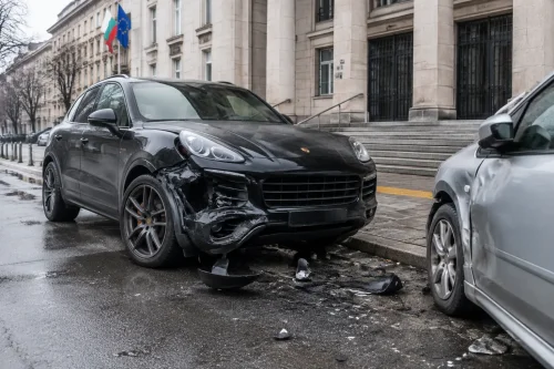 МВР-Русе издирва 28-годишен след удар с Porsche Cayenne пред съда