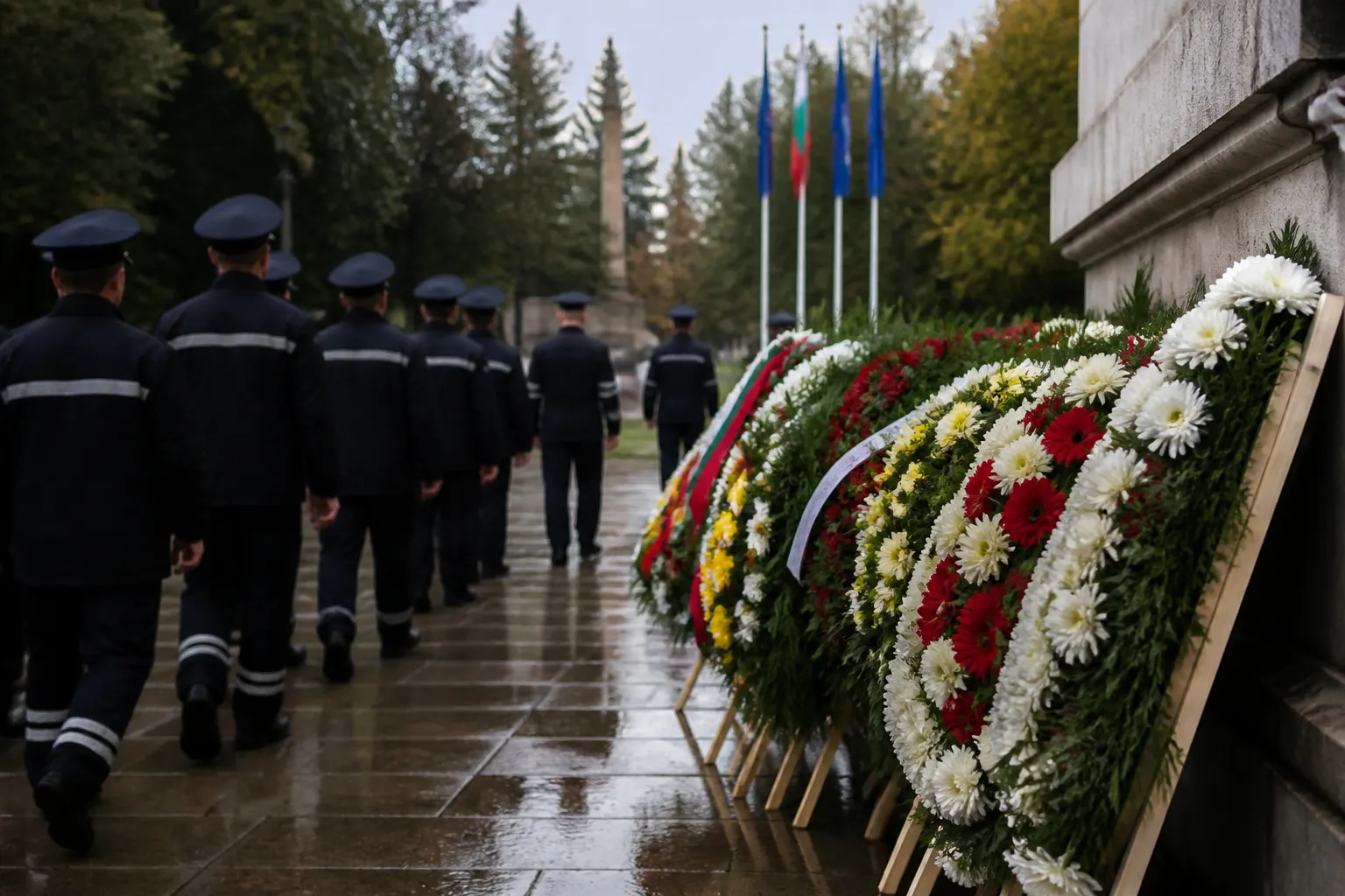 Русе почете девет загинали пожарникари с венци