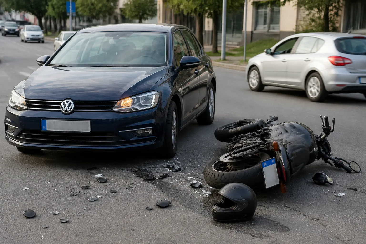 Шофьор на Volkswagen отне предимство на моторист в Русе
