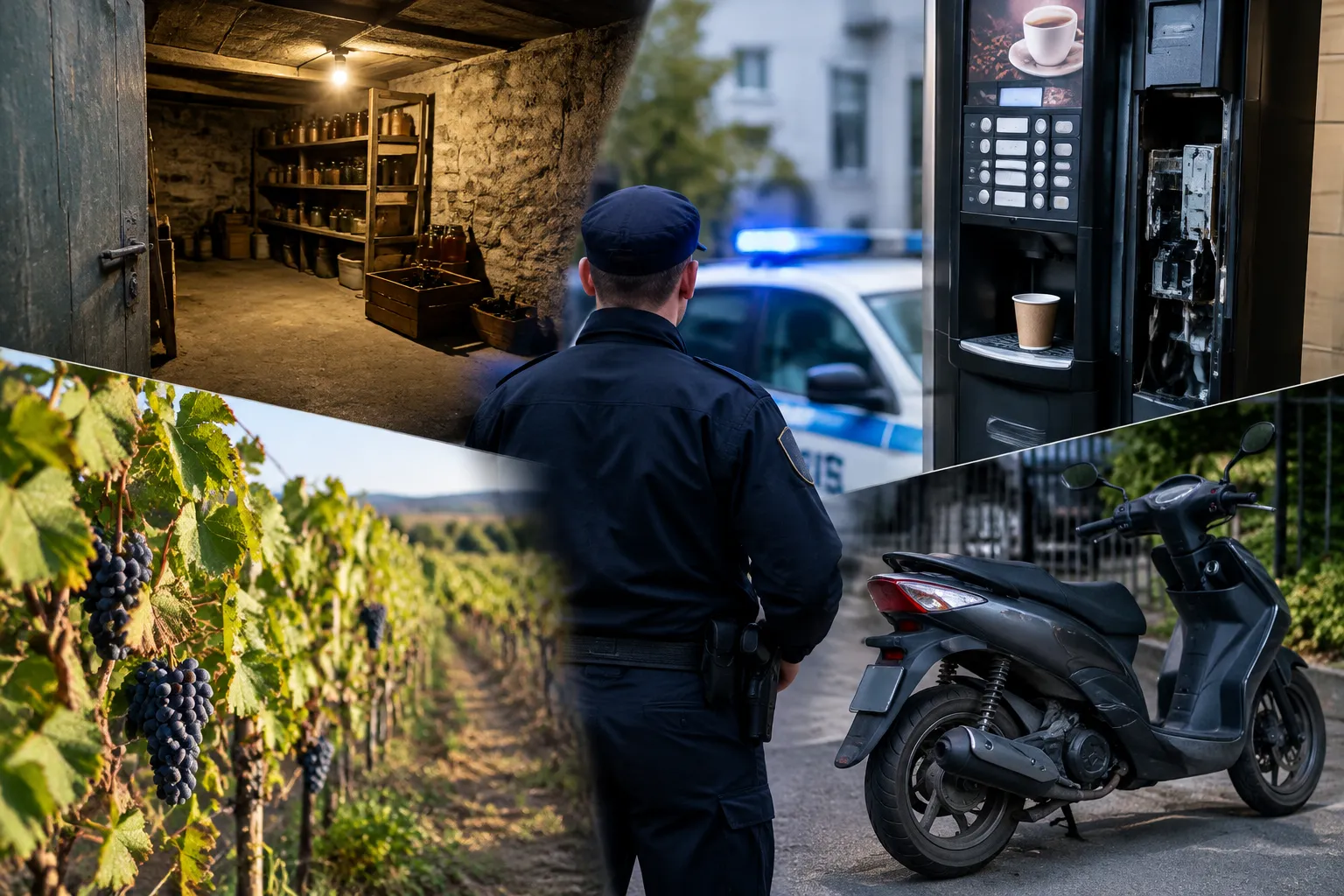 Полицията в Русе разследва 4 кражби: мазе, кафеавтомат, лозе и мотопед