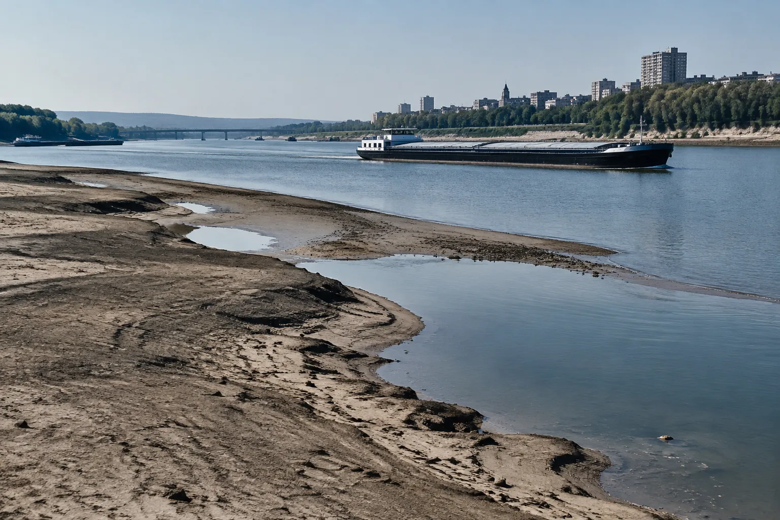 Дунав пада до -127 см при Русе и свива фарватера