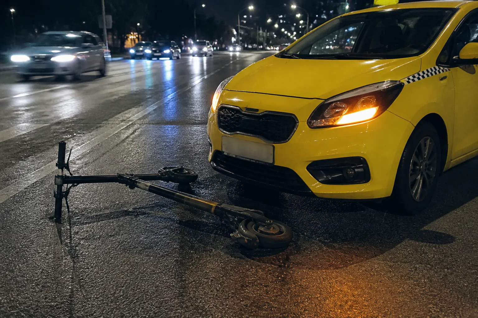 Такси блъсна младеж с тротинетка без светлини в Русе