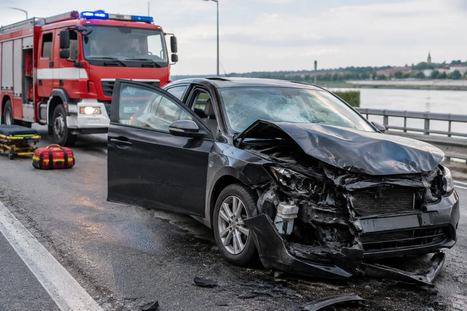 Двама пожарникари в Гюргево спасиха шофьор след катастрофа