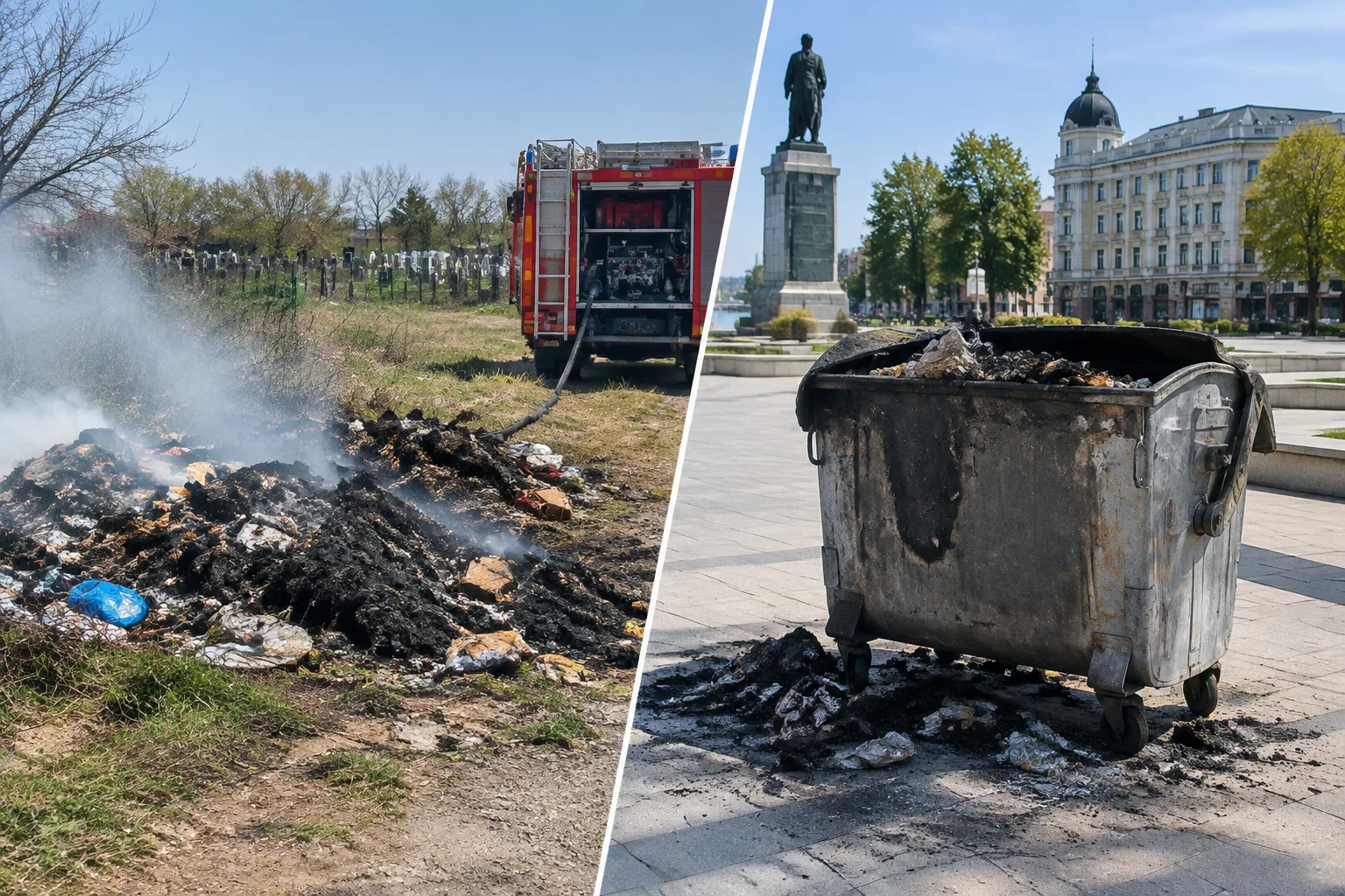 Пожарната в Русе гаси два пожара от небрежност