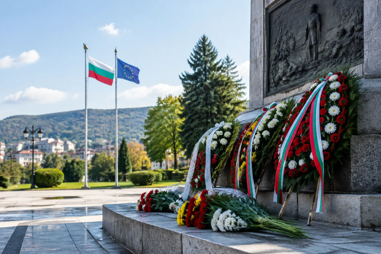 Бяла отбеляза Деня на независимостта с цветя
