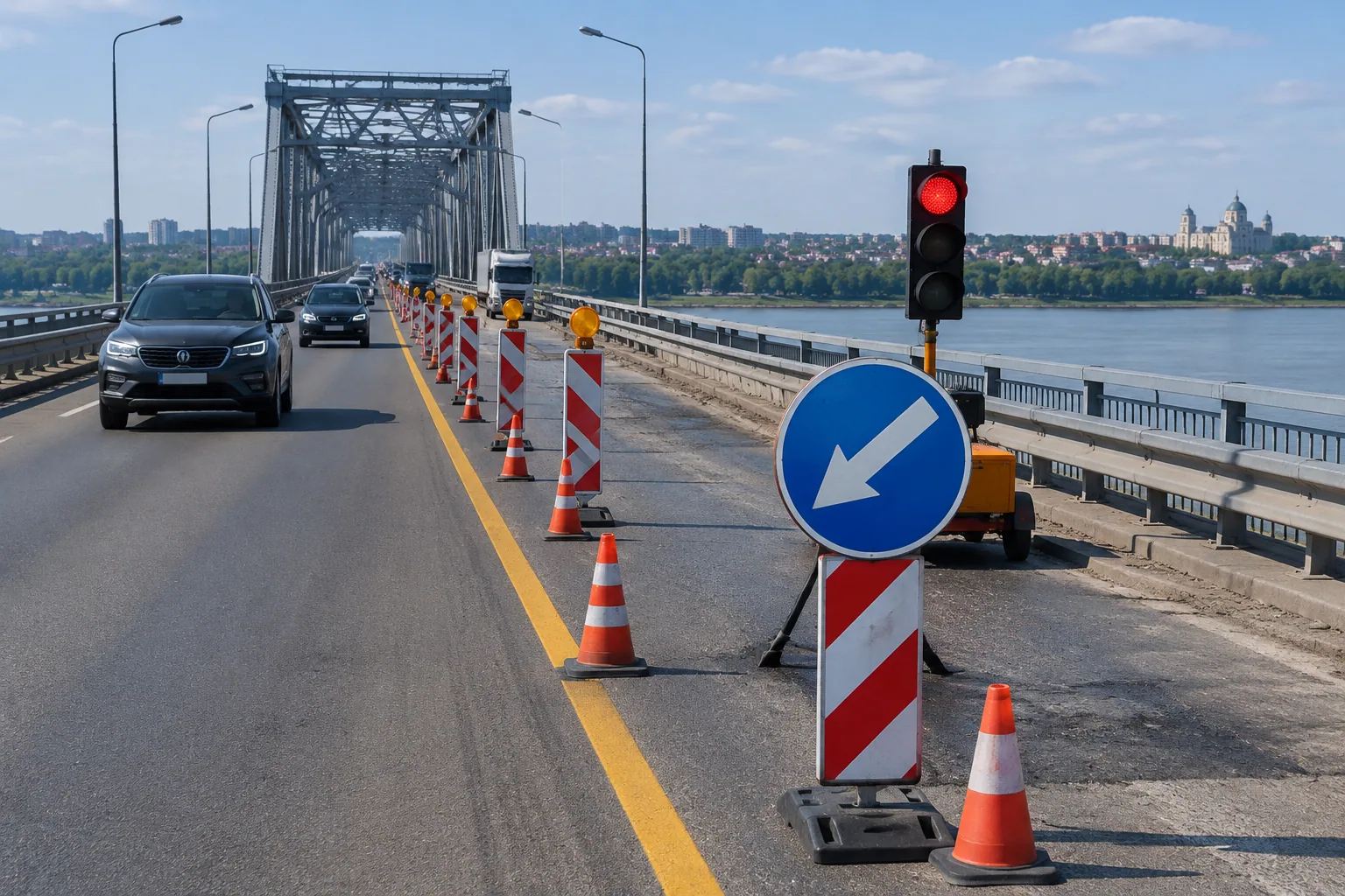 АПИ въвежда двупосочно движение в една лента на Дунав мост