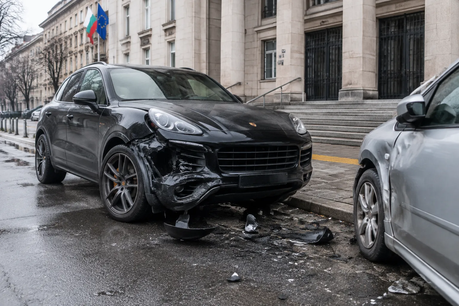 МВР-Русе издирва 28-годишен след удар с Porsche Cayenne пред съда