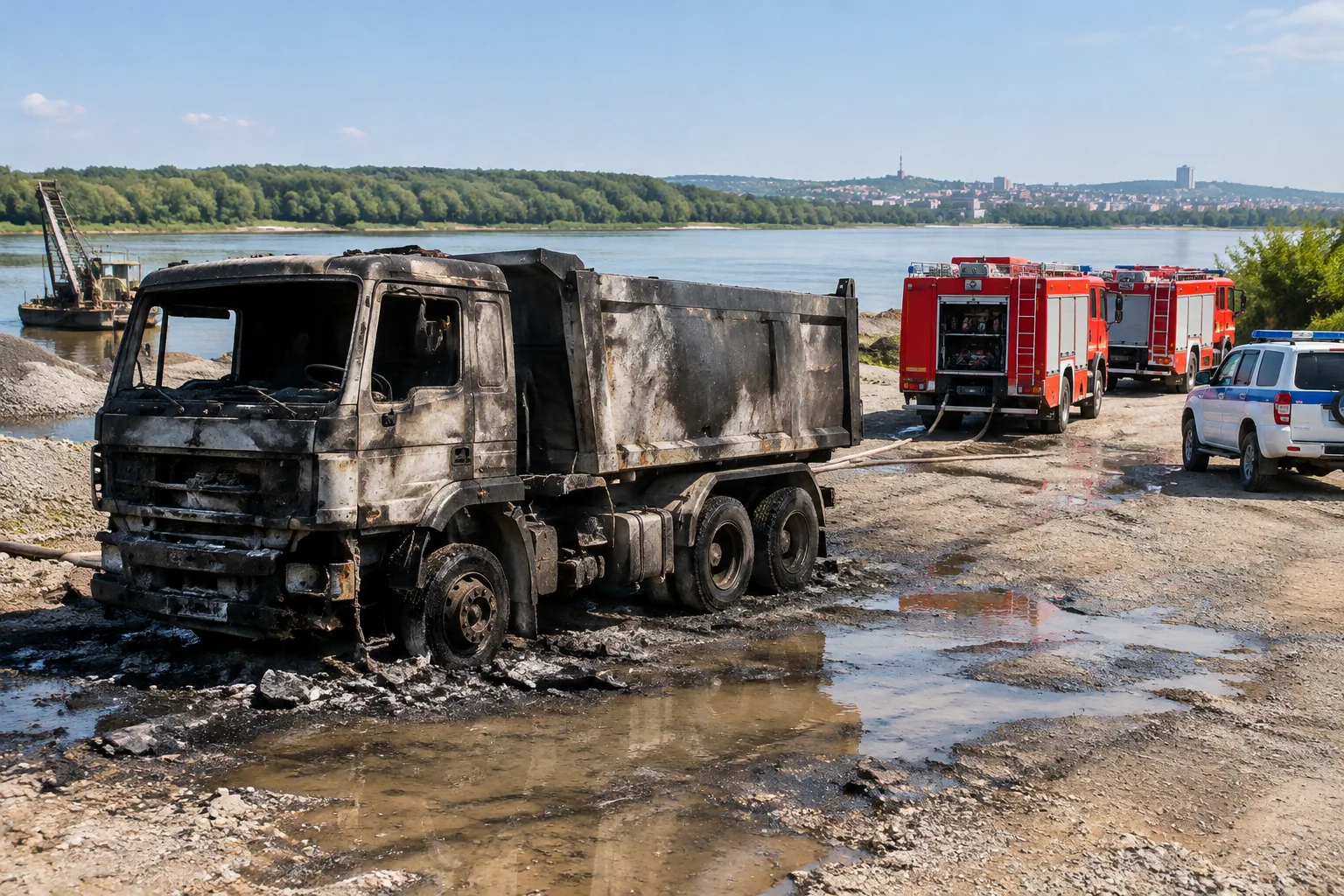 Пожар в камион край Русе остави материални щети