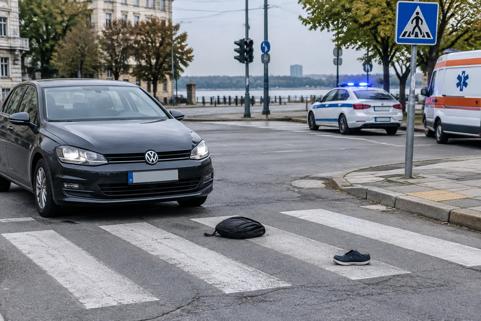Шофьор на „Фолксваген“ блъсна пешеходец на пътека в Русе