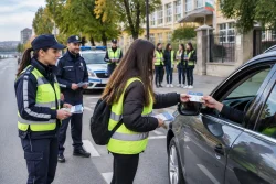 Първо РУ – Русе и ученици раздадоха брошури за безопасност